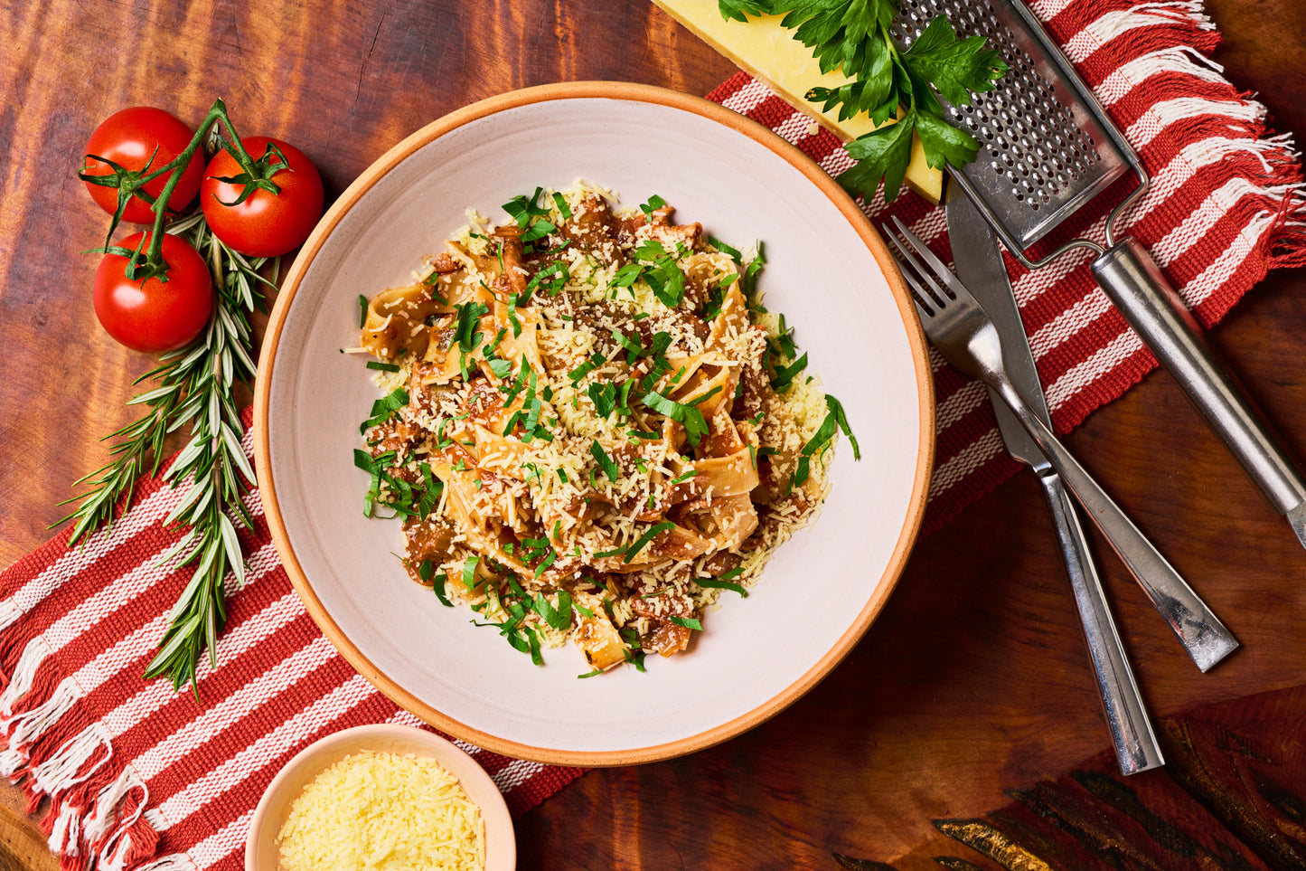 Pulled pork and fennel pappardelle